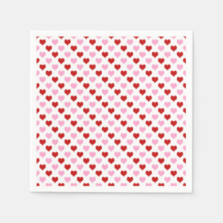 Valentindagen Party Red and Rosa Hearts Napkin Pappersservett