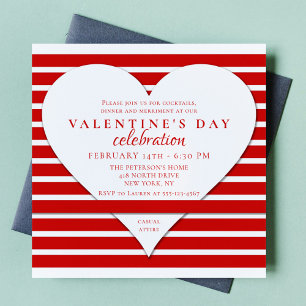 Valentindagen Party Red Rand Kärlek Heart Inbjudningar