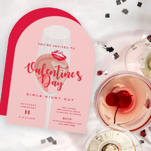 Valentindagen Party Watercolor Rosa Rosé Inbjudningar
