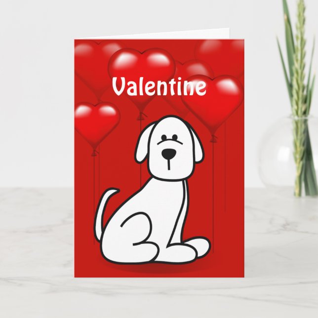 Valentindagen Puppy Hund Wuf You Greeting Card Helgkort (Framsida)