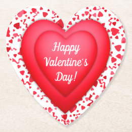 Valentindagen Red Confetti Heart-Personligen Underlägg Papper