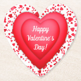 Valentindagen Red Confetti Heart-Personligen Underlägg Papper