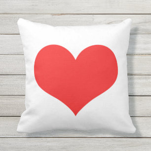 Valentindagen Red Heart Cute White Anpassningsbar Kudde