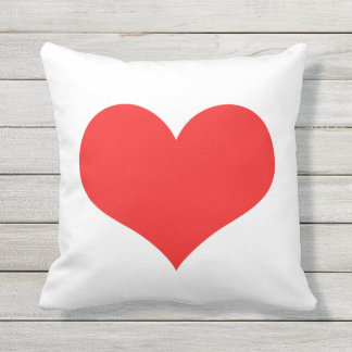 Valentindagen Red Heart Cute White Anpassningsbar Kudde