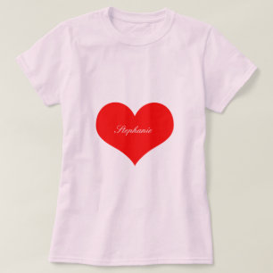 Valentindagen Red Heart Rosa Monogram Cute T Shirt