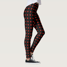 Valentindagen Red Hearts White Heart Women Leggings