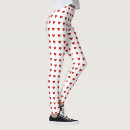 Valentindagen Red Hearts White Heart Women Leggings