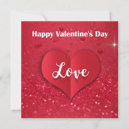 Valentindagen Red Papper Heart Glitter - kort