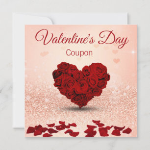 Valentindagen Ro Heart Bouquet - kupongkort Julkort