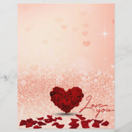 Valentindagen Ro Heart Bouquet - Letterhead