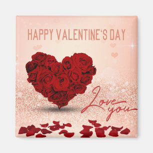 Valentindagen Ro Heart Bouquet - Magnet