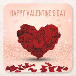 Valentindagen Ro Heart Bouquet - Papper Underlägg