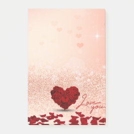 Valentindagen Ro Heart Bouquet Post-it® Notes Post-it Block