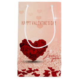 Valentindagen Ro Heart Bouquet Small Gift Bag