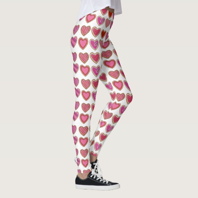 Valentindagen Rosa Heart Sugar Cookie Leggings (Höger)