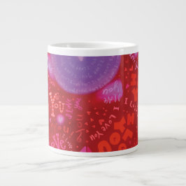 Valentindagen Rosa Red I Kärlek You Typography Jumbo Mugg