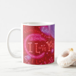 Valentindagen Rosa Red I Kärlek You Typography Kaffemugg
