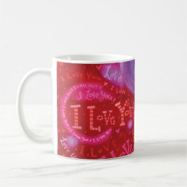 Valentindagen Rosa Red I Kärlek You Typography Kaffemugg