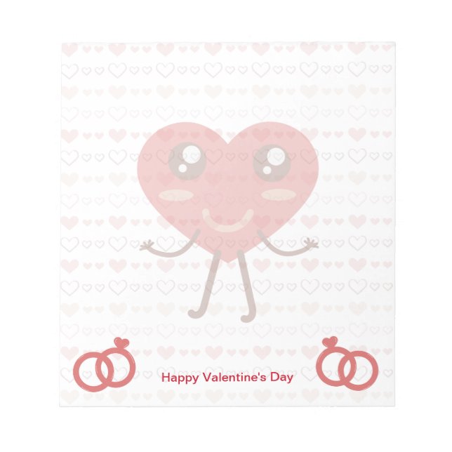 Valentindagen Söt Red Heart och Small Hearts Anteckningsblock (Framsida)