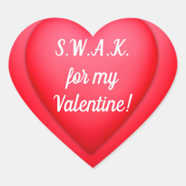 Valentindagen SWAK Red Heart Personlig Hjärtformat Klistermärke