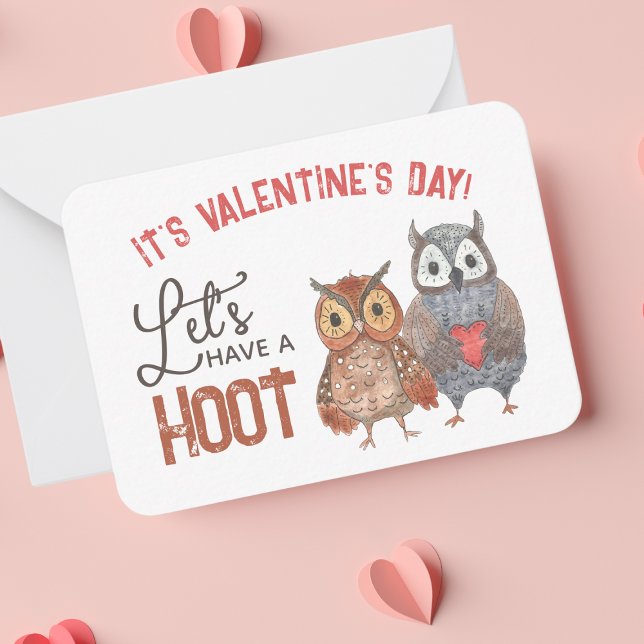 Valentindagen Uggla Classroom Valentine Card Anteckningskort (Skapare uppladdad)
