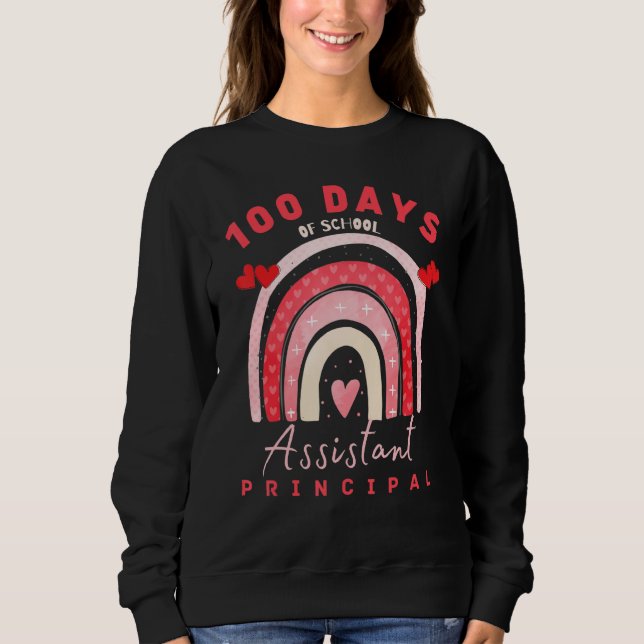 Valentine 100 days of school Assistant Principal F T Shirt (Framsida)