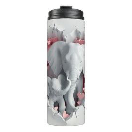 Valentine 3D Mamma & Baby Elephants Tumbler Wrap