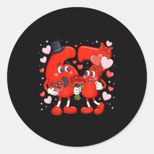 Valentine 67 Meme Rolig Six Seven Kärlek Hjärtan F Runt Klistermärke