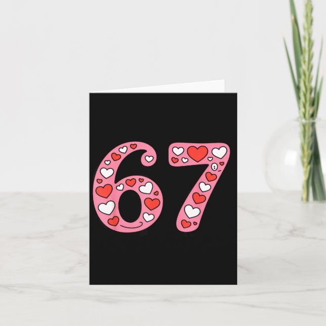 Valentine 67 Meme Six Seven Cute Gen Alpha  Kort (Framsida)