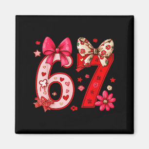 Valentine 67 Rolig Six Seven Meme Coquette Bow Kvi Magnet