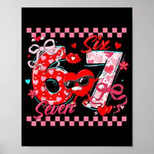 Valentine 67 Sex Sju Meme Dabbing Hjärtan Matchand Poster