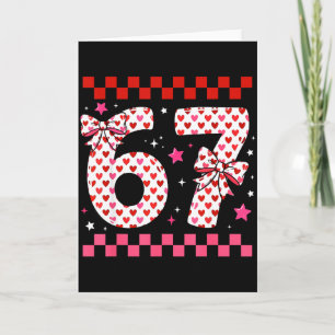 Valentine 67 Six Seven 6-7 Rolig Hjärtbåge För Kid Kort