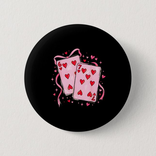 Valentine 6 7 Valentines Day Matching Couple Heart Knapp (Framsida)