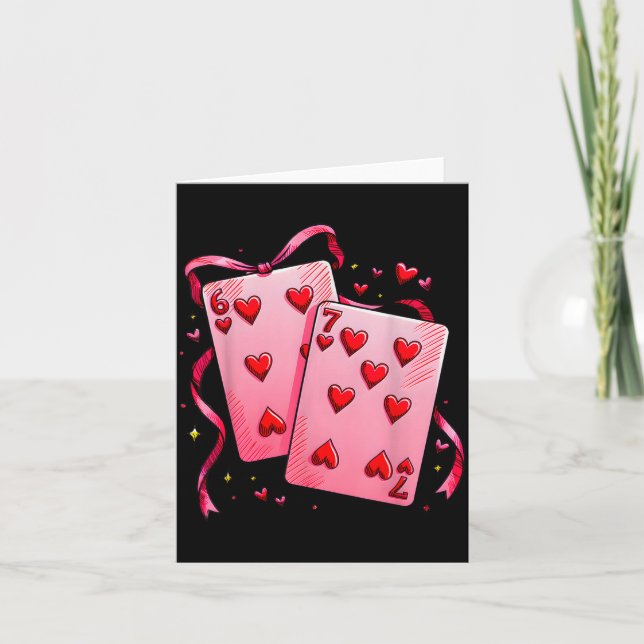 Valentine 6 7 Valentine's Day Matching Playing Car Kort (Framsida)