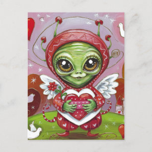 Valentine Alien Vykort
