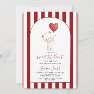 Valentine älskling Teddybjörn Bebis Shower Inbjudningar