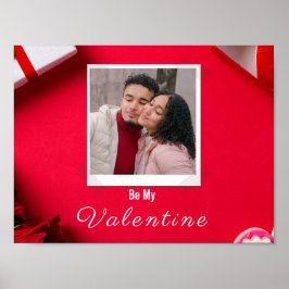 Valentine Anpassade Post Card Red and White Poster
