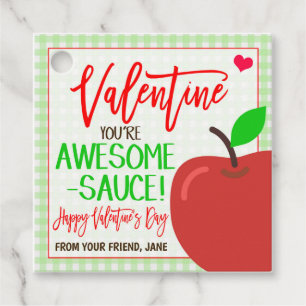 Valentine Applesauce Gift Märkre Gåvor Etiketter