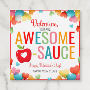 Valentine Applesauce Märkre Gåvor Etiketter