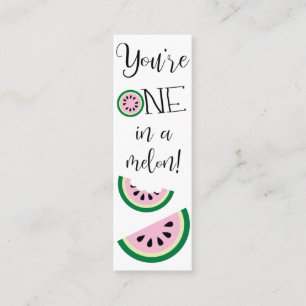 Valentine är en i en melon! Mini Bookmark Visitkort