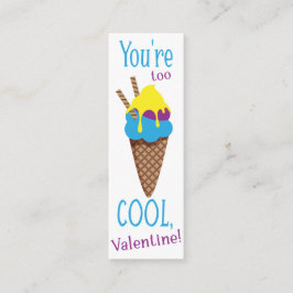 Valentine är för Coola! Mini Bookmark Visitkort