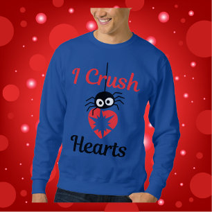 Valentine är jag Crush Hearts söta spindel Lång Ärmad Tröja