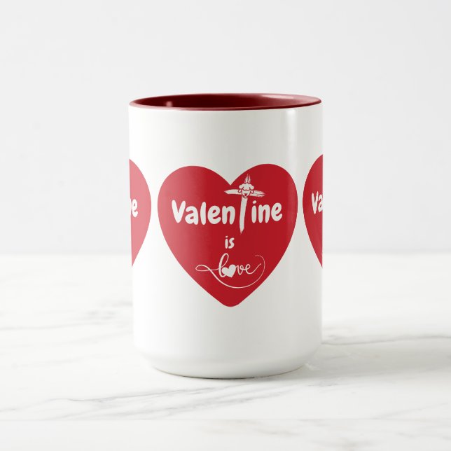 Valentine är Kärlek 2-tonkaffe Mugg (Center)