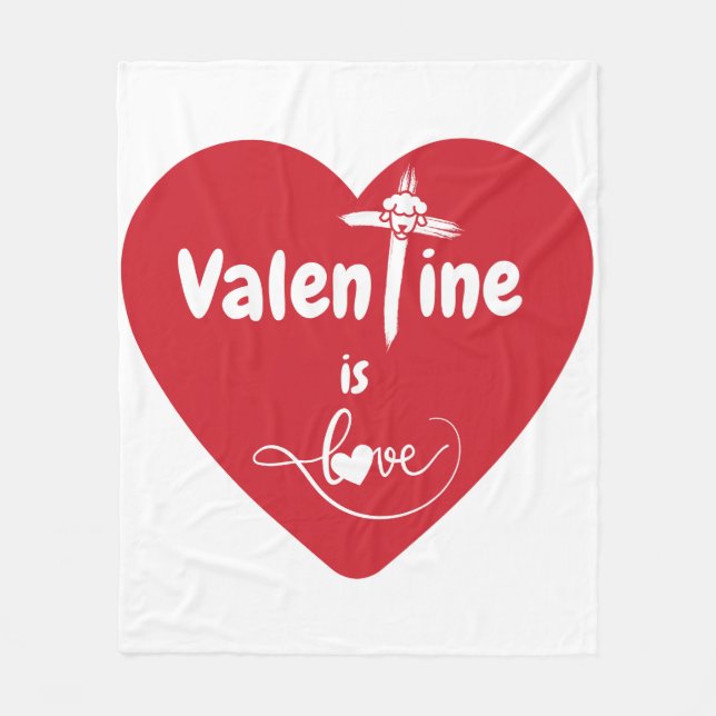 Valentine är Kärlek Ull Fleecefilt (Framsidan)