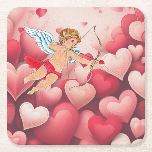Valentine Arrow Underlägg Papper Kvadrat (Framsidan)