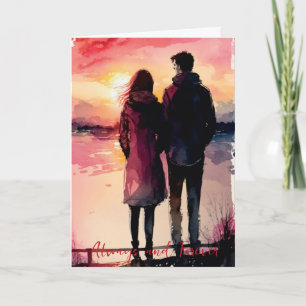 Valentine-årsdagskort för par kort