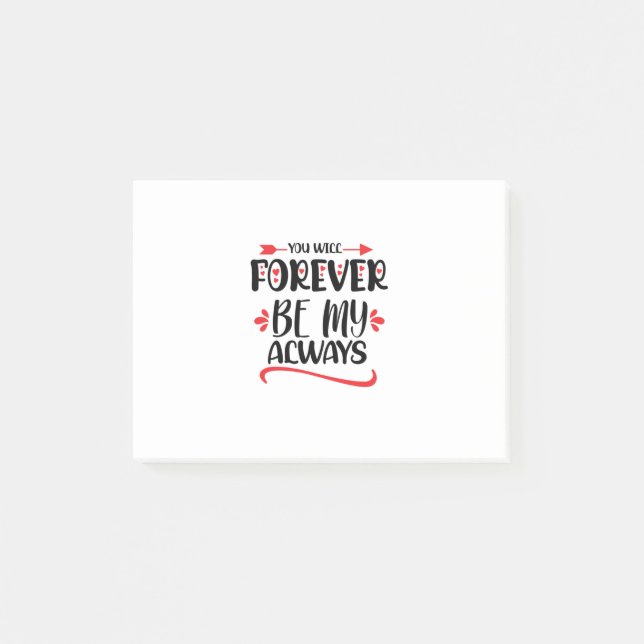 Valentine Art du kommer att vara min alltid Post-it Block (Framsida)