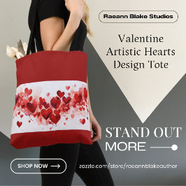 Valentine Artistic Heart Design Toit Bag Tygkasse
