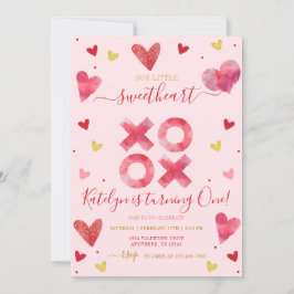 Valentine Baby Birthday Inbjudningar