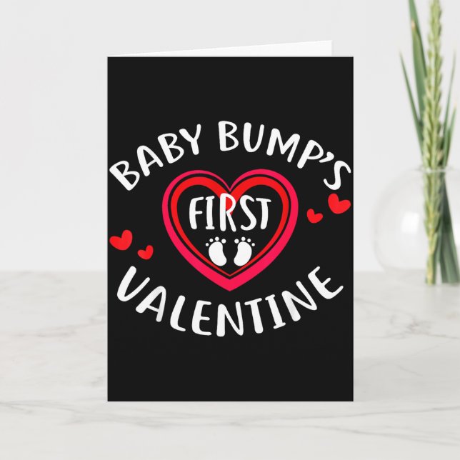 Valentine Baby Bump Tröja Första Alla hjärtans dag Kort (Framsida)